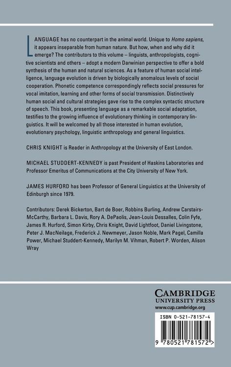 Produktbild: The Evolutionary Emergence of Language