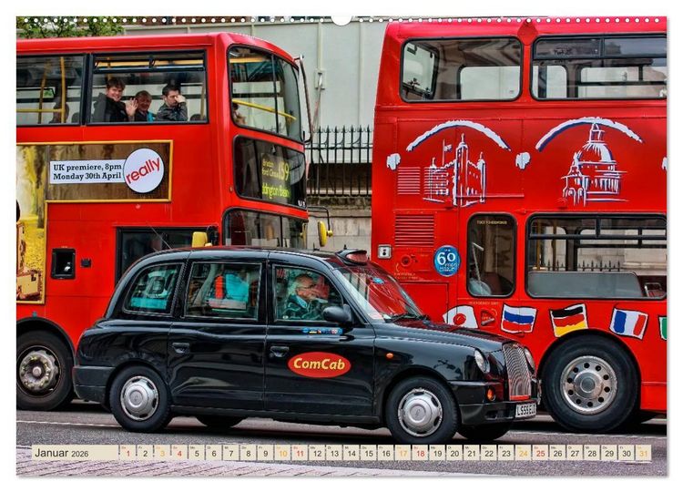 Produktbild: Hallo Taxi - einmal um die Welt (hochwertiger Premium Wandkalender 2026 DIN A2 quer), Kunstdruck in Hochglanz