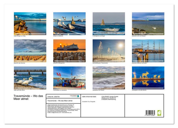 Produktbild: Travem&uuml;nde &ndash; Wo das Meer atmet (Wandkalender 2026 DIN A2 quer), CALVENDO Monatskalender