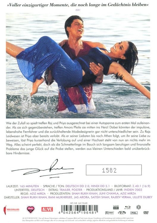 Produktbild: Wohin das Schicksal uns f&uuml;hrt &ndash; Chalte Chalte (Shah Rukh Khan Signature Collection) (limitiert) (+ DVD)