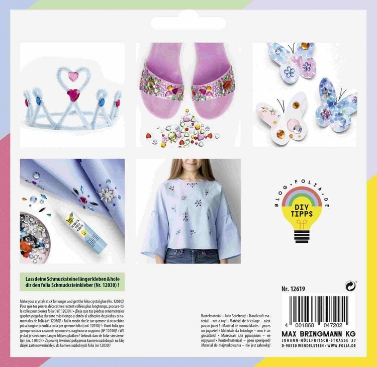 Produktbild: Folia Schmuckstein Mix GIRLY GLAM, &uuml;ber 800 Teile, sortiert