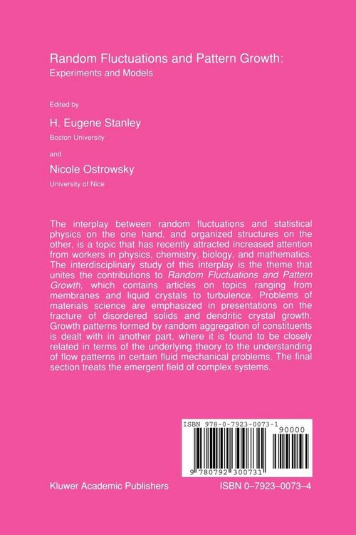 Produktbild: Random Fluctuations and Pattern Growth: Experiments and Models