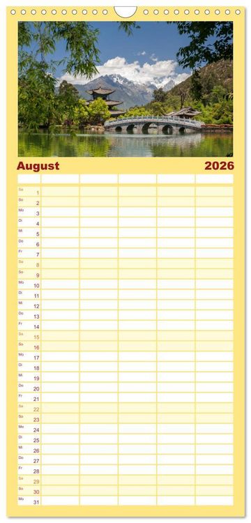 Produktbild: Familienplaner 2026 - Asien - Kontinent der Farben mit 5 Spalten (Wandkalender, 21 x 45 cm) CALVENDO