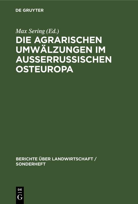 Produktbild: Die agrarischen Umw&auml;lzungen im au&szlig;errussischen Osteuropa