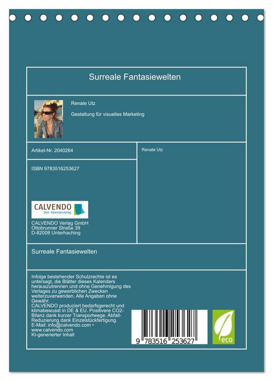 Produktbild: Surreale Fantasiewelten (Tischkalender 2026 DIN A5 hoch), CALVENDO Monatskalender
