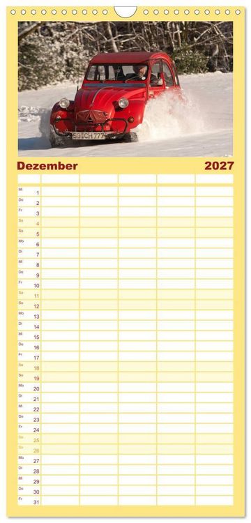 Produktbild: Familienplaner 2027 - Kultauto Ente Citro&euml;n 2CV mit 5 Spalten (Wandkalender, 21 x 45 cm) CALVENDO