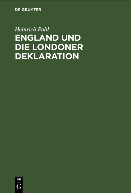 Produktbild: England und die Londoner Deklaration