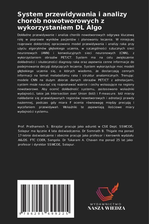 Produktbild: System przewidywania i analizy chor&oacute;b nowotworowych z wykorzystaniem DL Algo