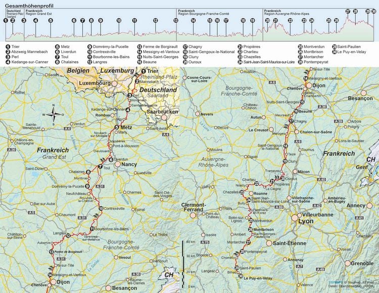 Produktbild: Jakobsweg Trier - Le Puy-en-Velay