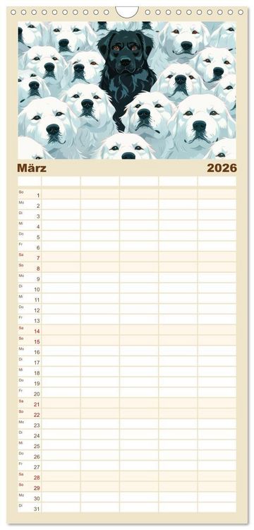 Produktbild: Familienplaner 2026 - Hervorstechen ist Trumpf mit 5 Spalten (Wandkalender, 21 x 45 cm) CALVENDO
