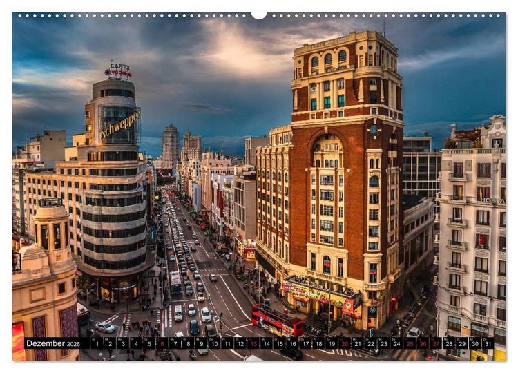 Produktbild: Metropole Madrid (hochwertiger Premium Wandkalender 2026 DIN A2 quer), Kunstdruck in Hochglanz