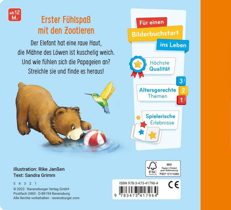 Produktbild: Mein erstes F&uuml;hlbuch: Meine Zootiere