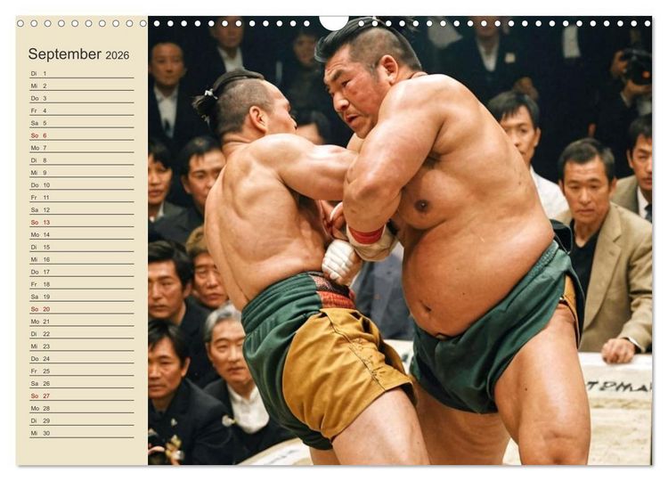 Produktbild: KI Sumo-K&auml;mpfer Im Ring der Giganten (Wandkalender 2026 DIN A3 quer), CALVENDO Monatskalender