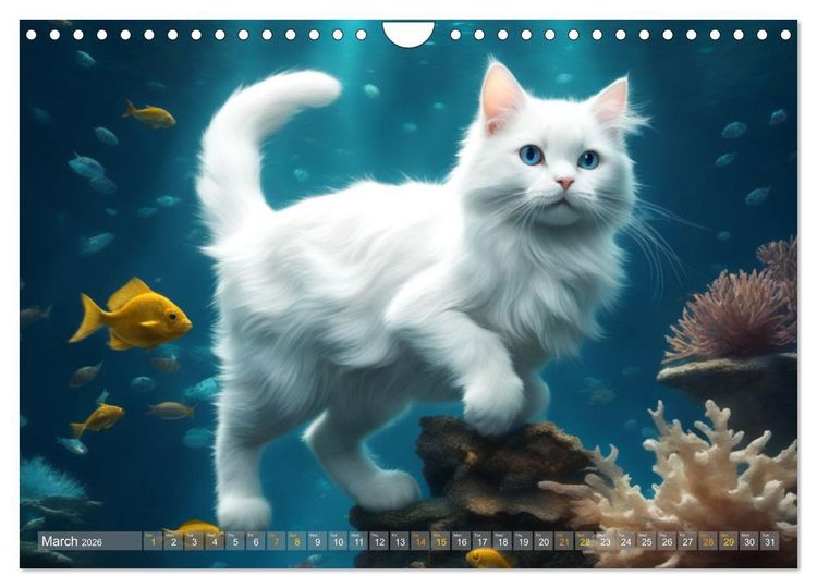 Produktbild: Cats underwater (Wall Calendar 2026 DIN A4 landscape), CALVENDO 12 Month Wall Calendar
