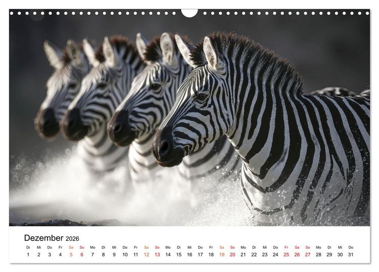 Produktbild: Zebras - Streifz&uuml;ge durch die Steppe (Wandkalender 2026 DIN A3 quer), CALVENDO Monatskalender