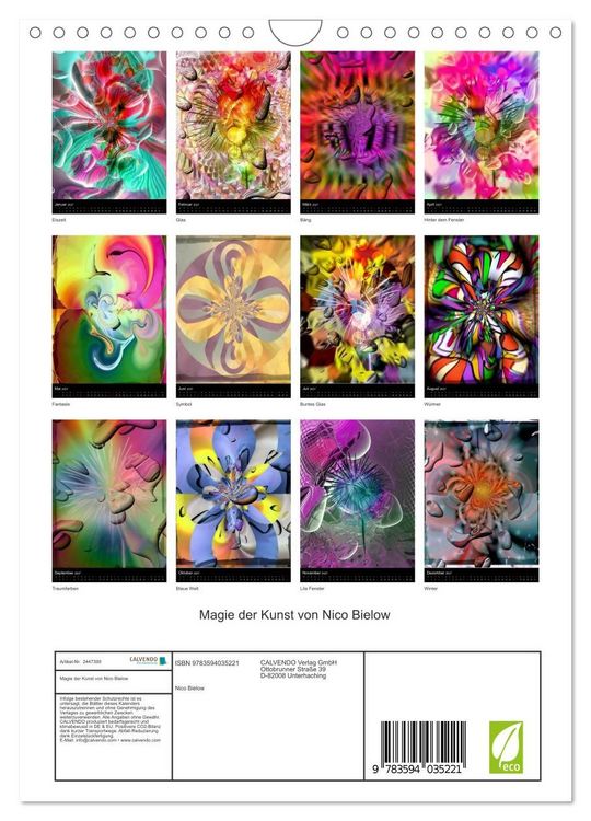 Produktbild: Magie der Kunst von Nico Bielow (Wandkalender 2027 DIN A4 hoch), CALVENDO Monatskalender