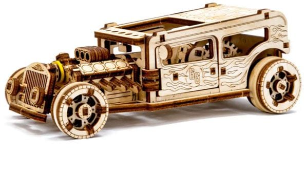 Produktbild: Tiny Adventures - Hot Rod , Funktionsmodell aus Holz zum Zusammenbauen