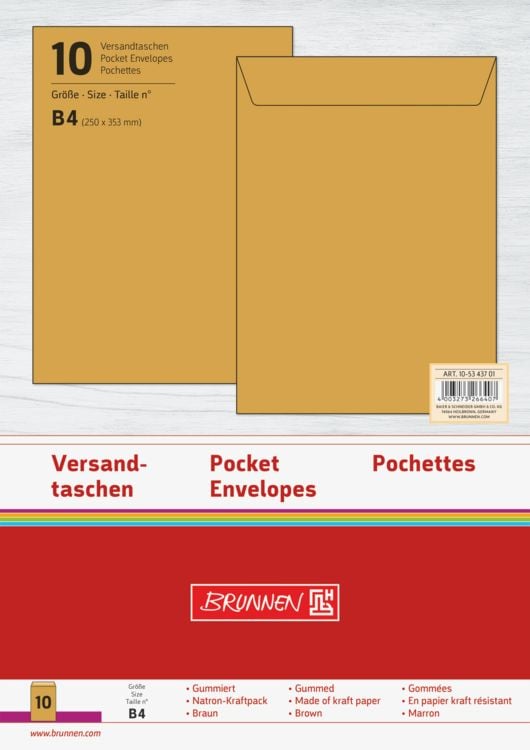Produktbild: Brunnen Versandtasche B4NatronKraftpack10St
