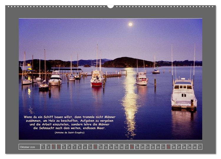 Produktbild: Naturwunder Neuseeland - in Bild und Text (Wandkalender 2026 DIN A2 quer), CALVENDO Monatskalender