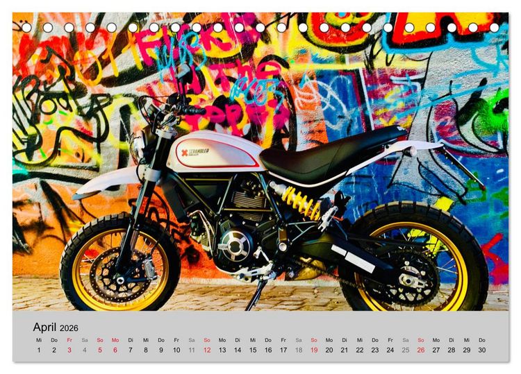 Produktbild: Scrambler Motorr&auml;der mit Stil (Tischkalender 2026 DIN A5 quer), CALVENDO Monatskalender