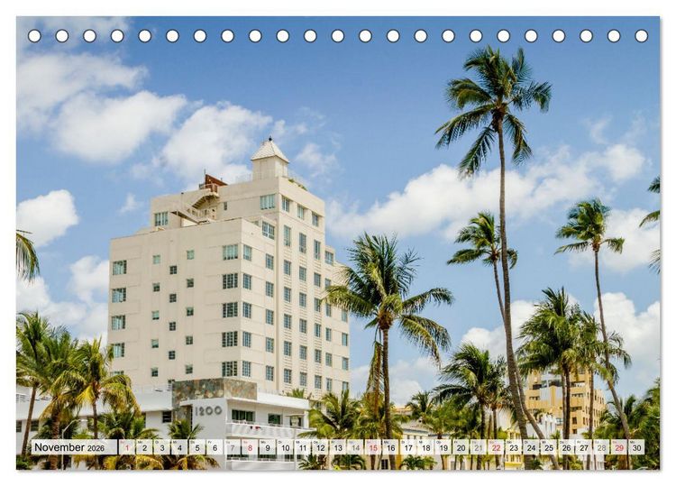 Produktbild: Miami Beach und Art Deco District (Tischkalender 2026 DIN A5 quer), CALVENDO Monatskalender
