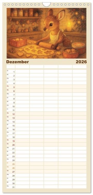 Produktbild: Familienplaner 2026 - Zuhause bei den Kleinen. Ein Jahr voller tierischer R&uuml;ckzugsorte. mit 5 Spalten (Wandkalender, 21 x 45 cm) CALVENDO