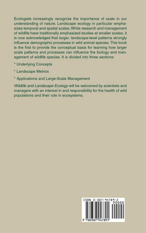 Produktbild: Wildlife and Landscape Ecology