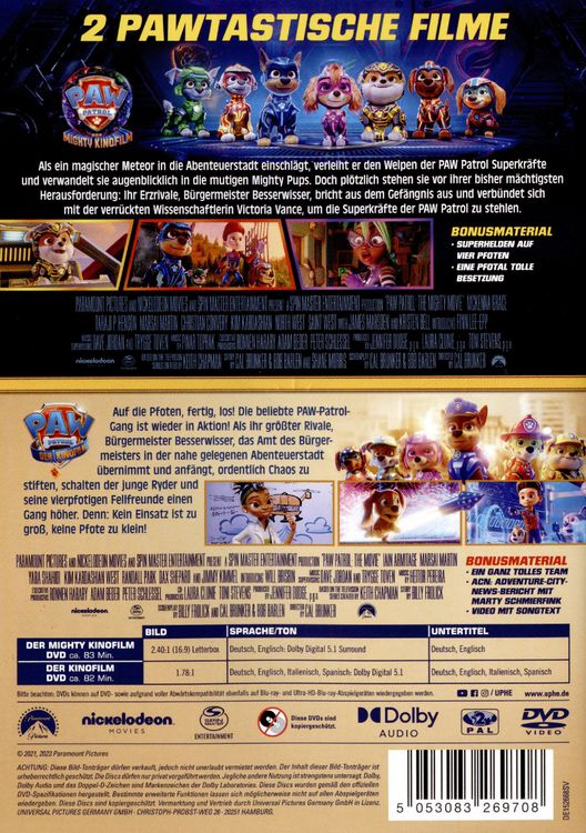 Produktbild: PAW Patrol: Der Mighty Kinofilm & PAW Patrol: Der Kinofilm [2 DVDs]
