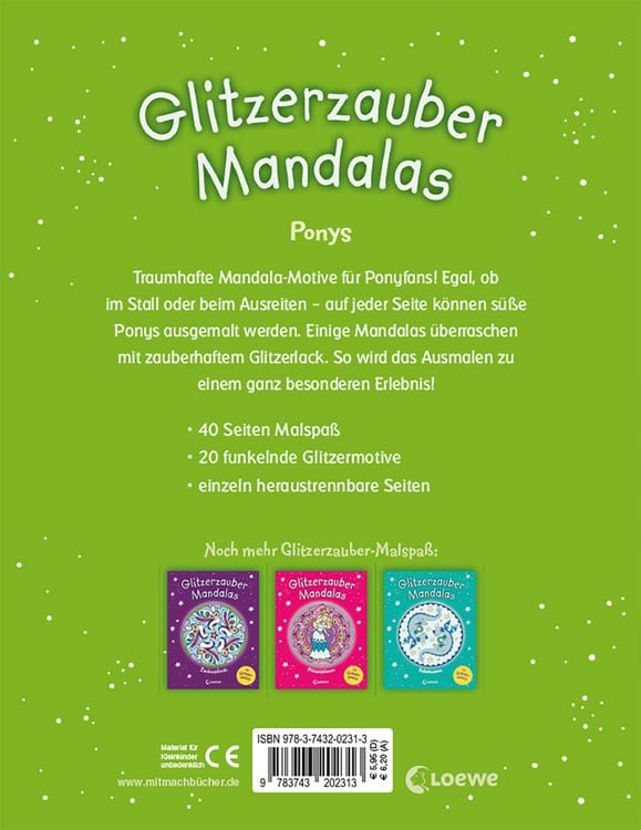 Produktbild: Glitzerzauber-Mandalas - Ponys