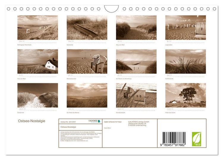 Produktbild: Ostsee-Nostalgie (Wandkalender 2026 DIN A4 quer), CALVENDO Monatskalender