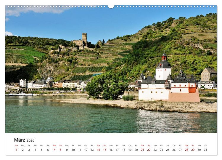 Produktbild: Burgen im Rheintal - Landschaft, Romantik, legend (hochwertiger Premium Wandkalender 2026 DIN A2 quer), Kunstdruck in Hochglanz