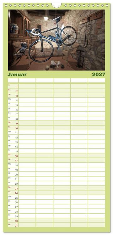 Produktbild: Familienplaner 2027 - Biken - Impressionen von Rolf Dietz mit 5 Spalten (Wandkalender, 21 x 45 cm) CALVENDO