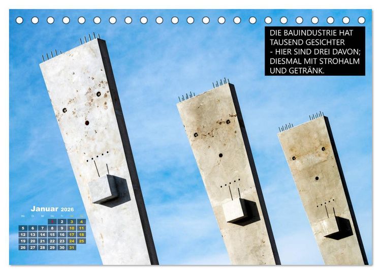 Produktbild: Humor in der Bauindustrie (Tischkalender 2026 DIN A5 quer), CALVENDO Monatskalender