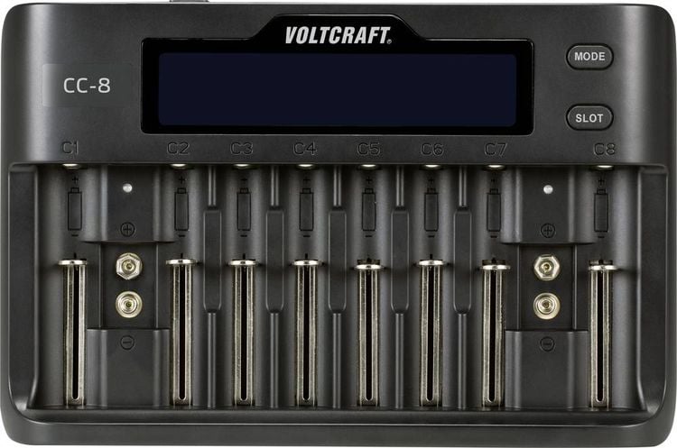 Produktbild: VOLTCRAFT CC-8 Rundzellen-Ladeger&auml;t LiIon, LiFePO, NiMH, NiCd A, Mignon (AA), Micro (AAA), Mini (AAAA), 9V Block, Baby (C), Sub-C