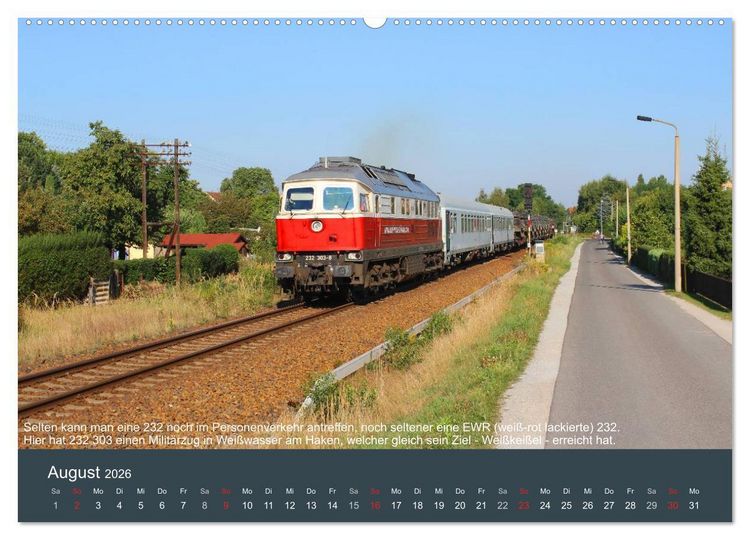 Produktbild: Mit Diesellokomotiven quer durch die Lausitz - 2026 (hochwertiger Premium Wandkalender 2026 DIN A2 quer), Kunstdruck in Hochglanz