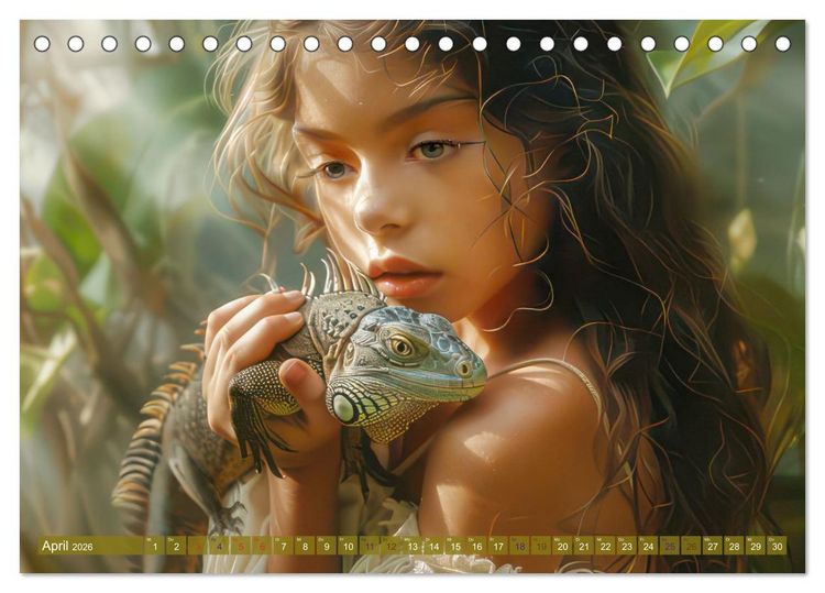 Produktbild: Eine kindliche Tierliebe - Herzensbilder (Tischkalender 2026 DIN A5 quer), CALVENDO Monatskalender