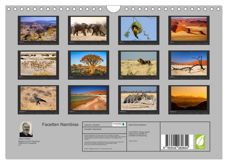Produktbild: Facetten Namibias (Wandkalender 2026 DIN A4 quer), CALVENDO Monatskalender