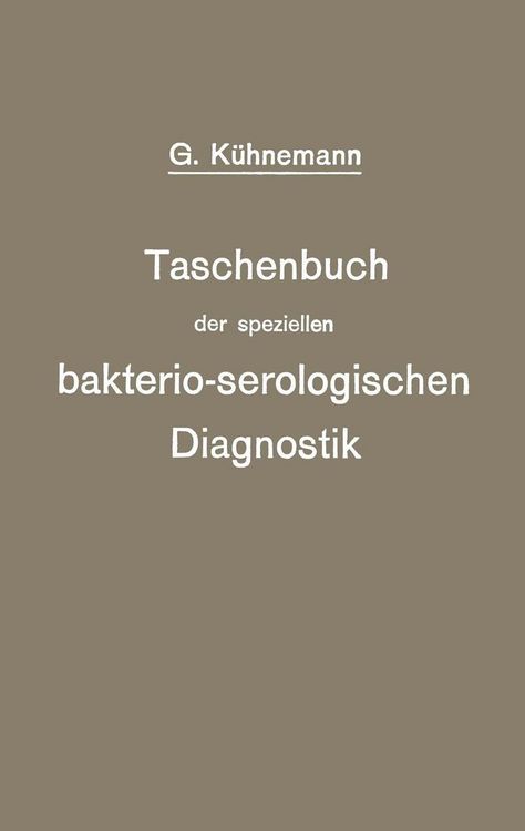 Produktbild: Taschenbuch der speziellen bakterio-serologischen Diagnostik