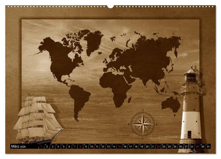 Produktbild: Nostalgie in Sepia (Wandkalender 2026 DIN A2 quer), CALVENDO Monatskalender