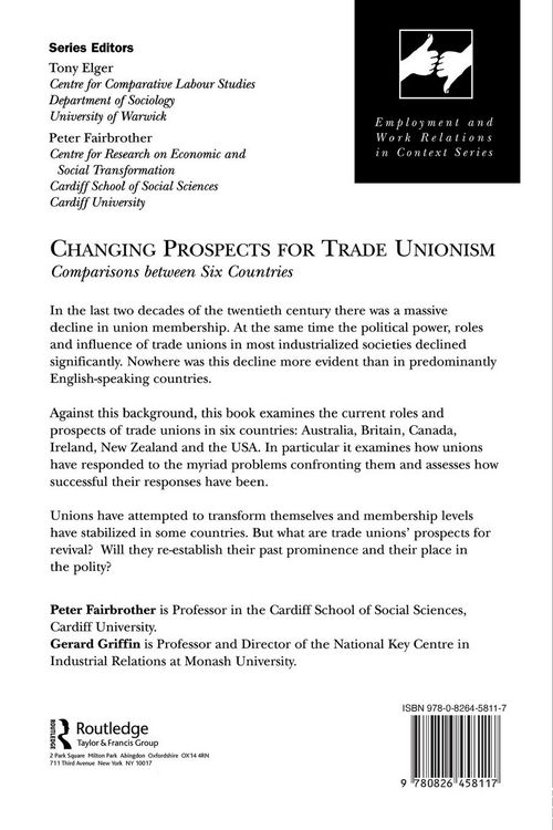 Produktbild: Changing Prospects for Trade Unionism