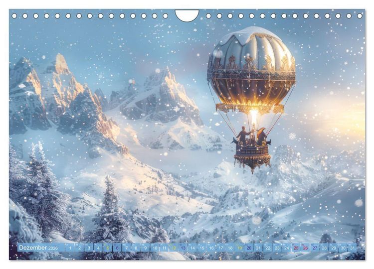 Produktbild: Ballonfahrt - Fantasie Stil (Wandkalender 2026 DIN A4 quer), CALVENDO Monatskalender