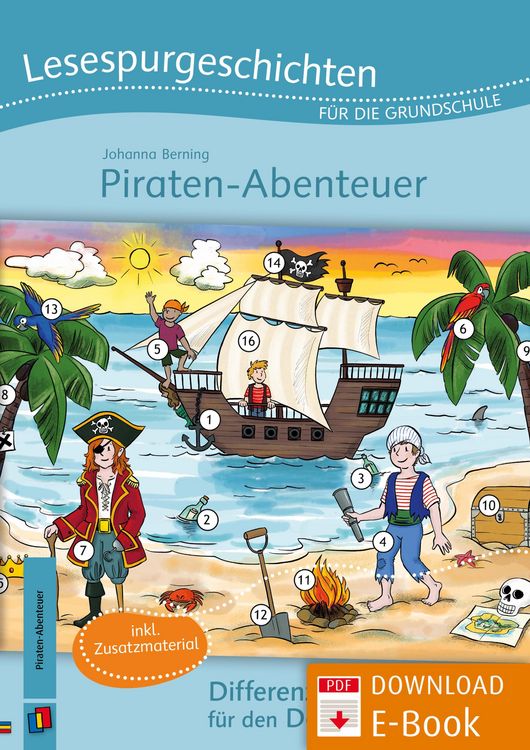 Produktbild: Lesespurgeschichten f&uuml;r die Grundschule - Piraten-Abenteuer