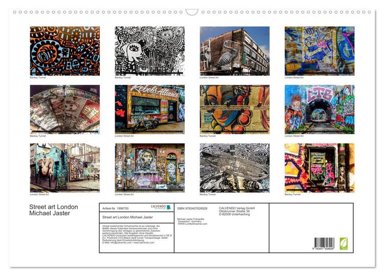 Produktbild: Street art London Michael Jaster (Wandkalender 2026 DIN A2 quer), CALVENDO Monatskalender