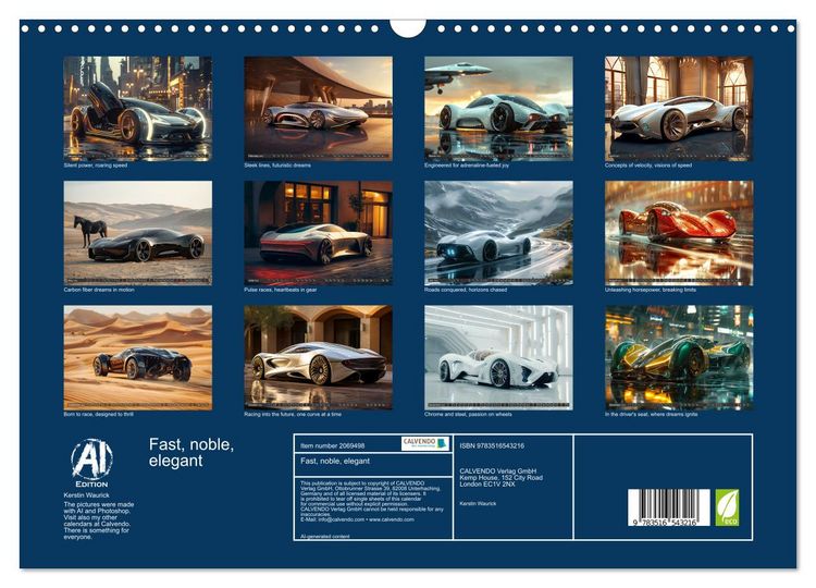 Produktbild: Fast, noble, elegant (Wall Calendar 2026 DIN A3 landscape), CALVENDO 12 Month Wall Calendar