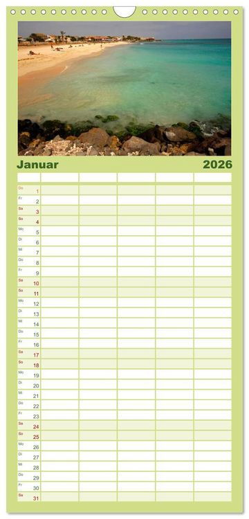 Produktbild: Familienplaner 2026 - Kap Verde mit 5 Spalten (Wandkalender, 21 x 45 cm) CALVENDO