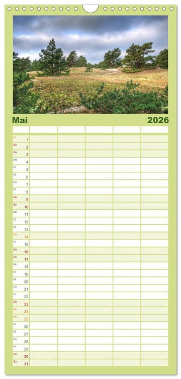 Produktbild: Familienplaner 2026 - Fischland Dar&szlig; Zingst &ndash; Die Halbinsel an der Ostsee mit 5 Spalten (Wandkalender, 21 x 45 cm) CALVENDO