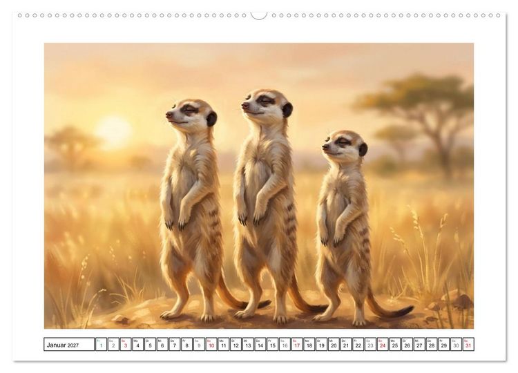 Produktbild: Erdm&auml;nnchen - Ein Tag vor dem Bau (Wandkalender 2027 DIN A2 quer), CALVENDO Monatskalender