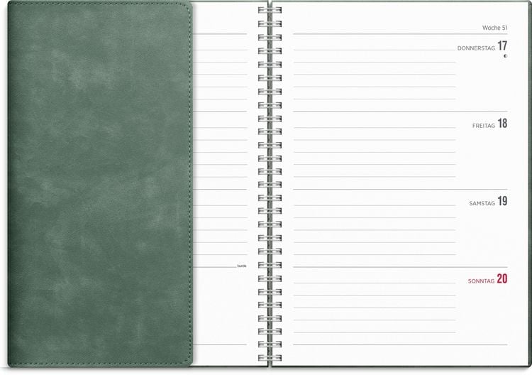 Produktbild: Kalender 26/27 Senator A5 Twist Gr&uuml;n