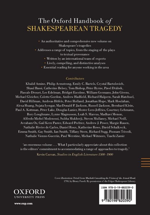 Produktbild: The Oxford Handbook of Shakespearean Tragedy