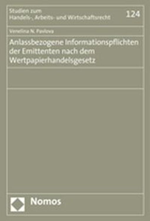 Produktbild: Anlassbezogene Informationspflichten der Emittenten nach dem Wertpapierhandelsgesetz